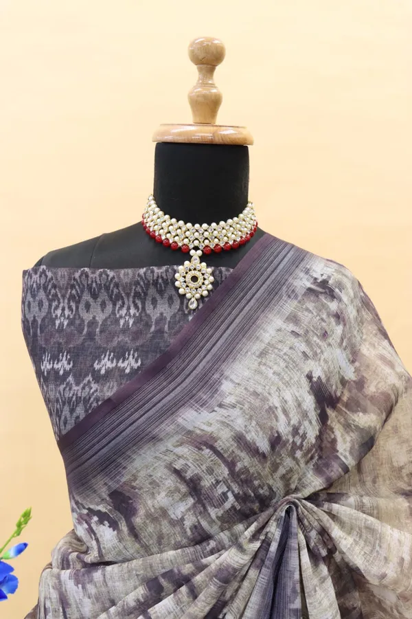 LINEN_FABRIC_DIGITAL_PRINT_SAREE